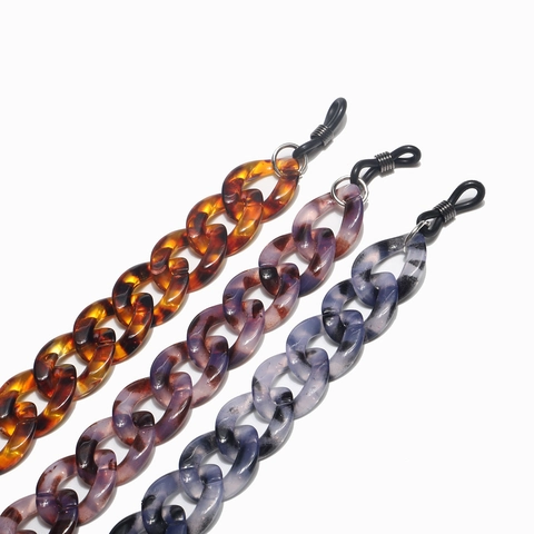 Acrylic Resin Leopard Print Glasses Chain Retro Marble Pattern Eyeglass Lanyard Anti Slip Holder For Women Men