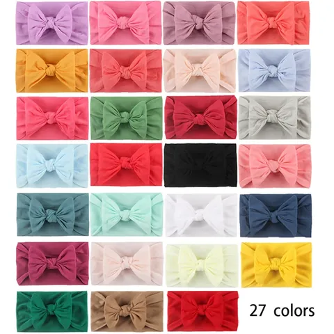 Baby Headband Soft Nylon Large Bow Elastic Hair Band For Infant Toddler Newborn Cute Princess Hair Accessories