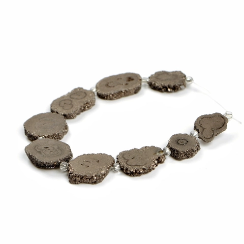 Cuentas De Piedra Natural Rebanada De Ágata Druzy Irregular Flor Forma De Torre Cuentas De Cuarzo De Colores Para DIY Joyería