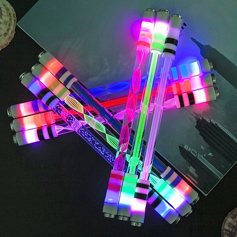 Professioneller LED Drehkugelschreiber Ausbalanciertes Gewicht Leuchtendes Rutschfestes Acryl Finger Fidget Spielzeug
