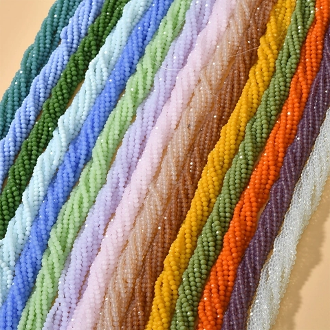 Cuentas Espaciadoras De Cristal De Vidrio Facetado Para Creación De Joyas DIY Collares Pulseras Pendientes Accesorios