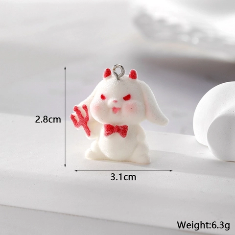 Beflockte Kunststoff Anhänger Pendants DIY Schmuckherstellung Weihnachten Weihnachtsmann Schneemann Halloween Kürbis Hase