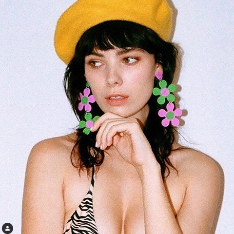 Acrylic Flower Drop Earrings Double Layer Five Petal Sun Flower Retro Contrast Color Statement Jewelry For Women Girl