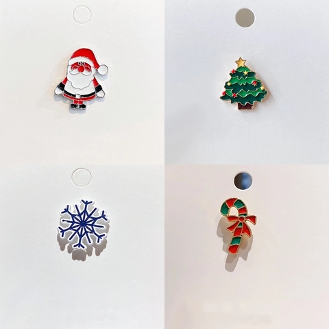 Lindo Broche de Navidad Papá Noel Árbol de Navidad Copo de Nieve Aleación Goteo de Aceite Insignia Pin Joyas de Fiesta Accesorios Regalo