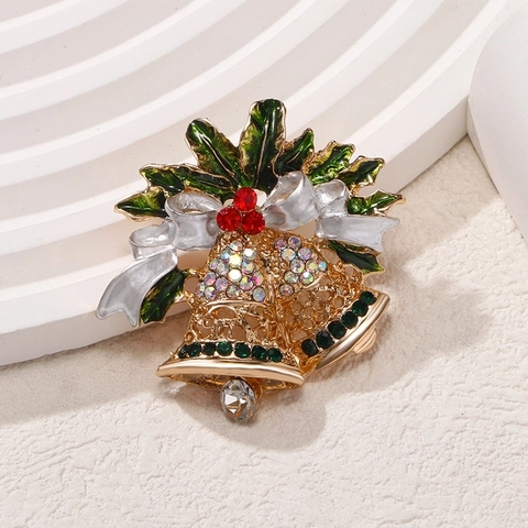 Spille Di Natale Halloween Lega Strass Smalto Pin Zucca Campanello Elfo Albero Corona Festa Accessori Abbigliamento Regali