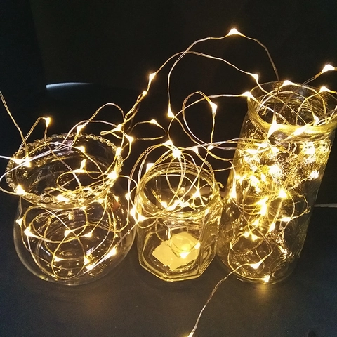 LED Copper Wire Fairy String Lights Warm White Battery Powered Waterproof Starry Night Lamp For Room Wedding Holiday