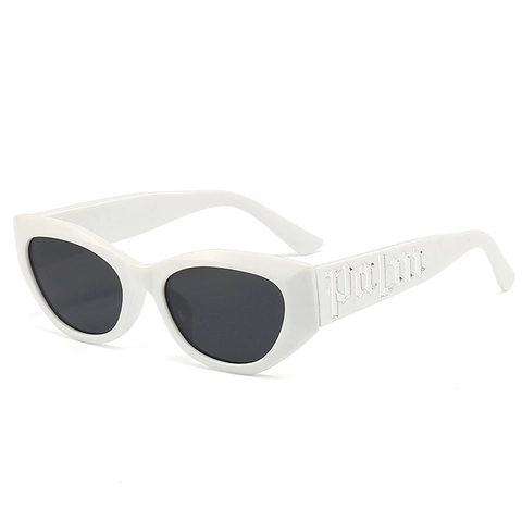 Occhiali Da Sole Cat Eye Retrò Montatura Piccola Poligono Decorazione Lettere Gotiche Protezione UV400 Hip Hop Streetwear