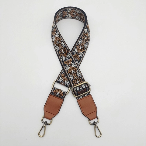 Retro Ethnic Jacquard Adjustable Bag Strap Replacement Bohemian Floral Shoulder Strap For Handbags Crossbody Bags Women