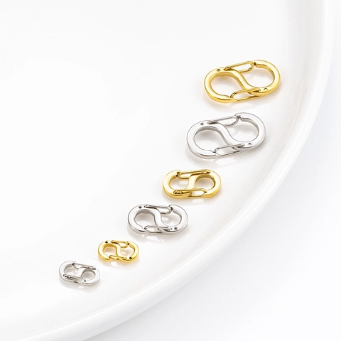 Fermoirs Connecteurs En S En Acier Inoxydable Avec Boucle À Ressort À Double Tête Pour La Fabrication De Bijoux DIY