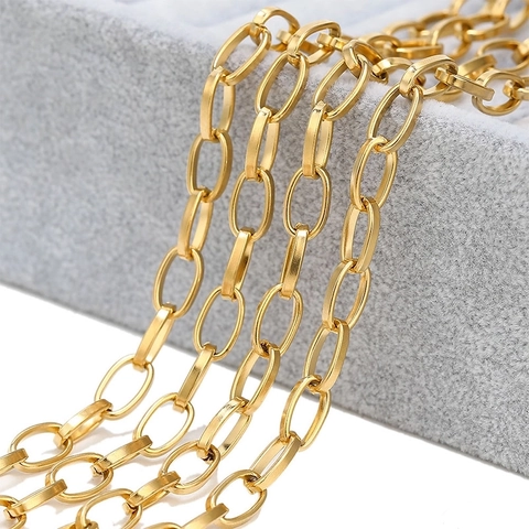 Catena A Maglie Fai Da Te In Acciaio Inossidabile Catena A Croce Piatta Per La Creazione Di Gioielli Collana Bracciale Hip Hop