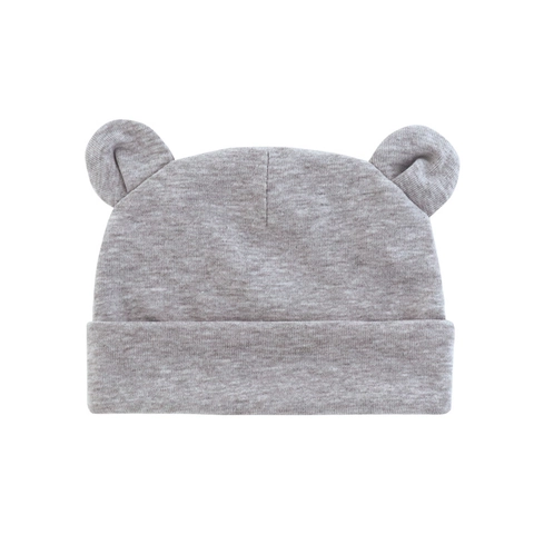 Baby Beanie Hat Newborn Cotton Knit Soft Stretchy Cap With Cute Ears Solid Color Striped Breathable Infant Boys Girls