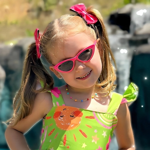 Occhiali Da Sole Cat Eye Per Bambini Protezione UV400 Montura PC Lente AC Triangolo Retro Per Ragazzi Ragazze