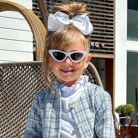 Occhiali Da Sole Cat Eye Per Bambini Protezione UV400 Montura PC Lente AC Triangolo Retro Per Ragazzi Ragazze