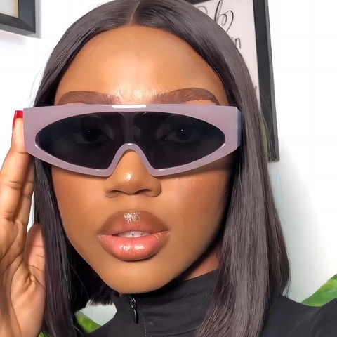 Retro Integrated Shield Sunglasses Oversized PC Frame UV400 Protection Fashion Eyewear Men Women Y2K Futuristic