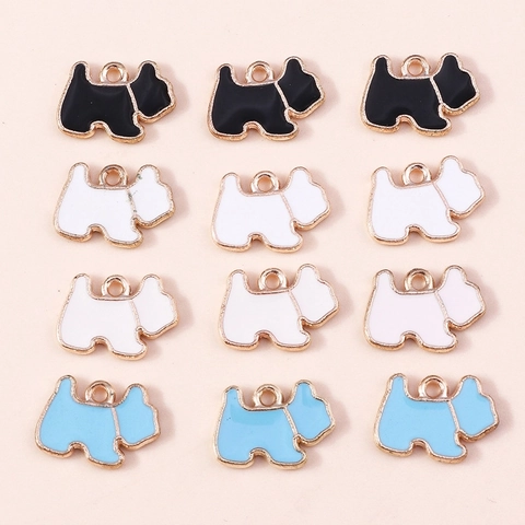 Cartoon Süße Hunde Charms Emaille Legierung Welpen Anhänger Für DIY Schmuckherstellung Zubehör