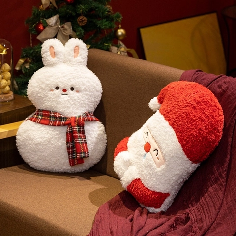 Cuscini Di Peluche Di Natale Morbido Sherpa Fleece Babbo Natale Renna Albero Decorazione Casa Regalo Bambini Novità