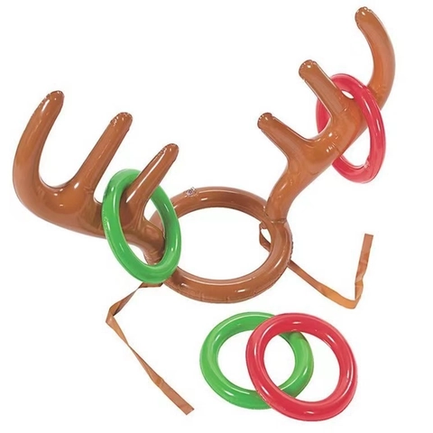 Gioco Di Lancio Degli Anelli Con Corna Di Renna Gonfiabili Festa Di Natale Divertimento Interattivo Giocattoli Copricapo PVC