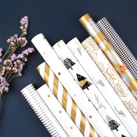 Elegant Gift Wrapping Paper Coated Art Paper For Christmas Birthday Wedding DIY Craft Book Covers Festive Patterns Multi Color