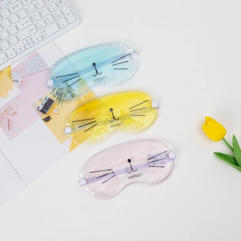 Gel Ice Pack Eye Mask For Cold Hot Compress Relieve Dark Circles Fatigue Edema Cute Cartoon Cat Meow Print PVC