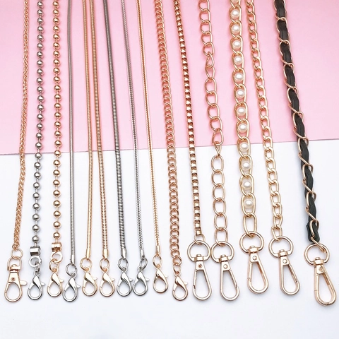 Metalen Tas Ketting Riem Vervanging Schoudertas Telefoonkoord Met Karabijnsluiting Kunstparels PU Leer Vrouwen Mode