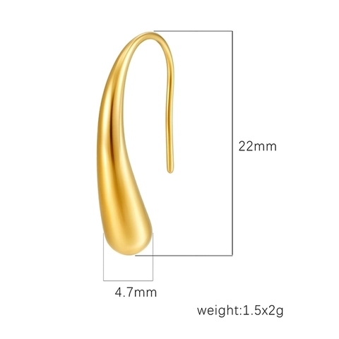 Minimalist Polished Stainless Steel Teardrop Earrings For Women Trendy Water Drop Hook Earrings Fashion Jewelry