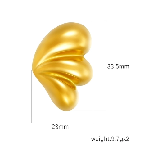 Orecchini A Lobo Goccia D'acqua A Triplo Petalo Acciaio Al Titanio Placcato Oro 18K Stile Geometrico Minimalista Donna