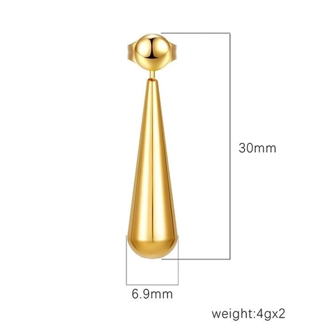 18K Gold Plated Stainless Steel Teardrop Long Drop Earrings For Women Minimalist Geometric Water Drop Stud Earrings Jewelry