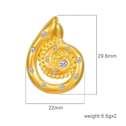 Pendientes De Botón Concha De Mar Espiral Retro De Acero Inoxidable Con Circones Estilo Vacaciones