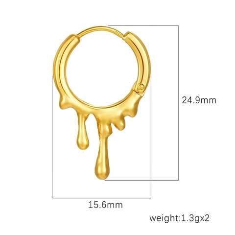 Onregelmatige Lava Vloeibare Druppel Oorbellen Roestvrij Staal Geometrische Waterdruppel Mode Sieraden Dames