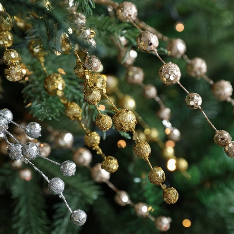 Branches De Baies Pailletées De Noël Pics Perlés Pour Décor De Sapin Vase Arrangement Floral Ornement