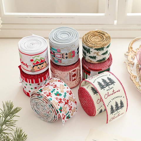 Nastri Di Natale Rotoli Tessuto Nastro Decorativo Motivo Schiaccianoci Zenzero Confezione Regalo Decorazione Festa Vacanze