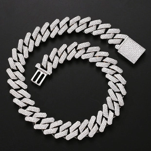 Hip Hop 20mm Heavy Copper Cuban Link Chain Necklace For Men Full Zirconia Iced Out Pave Box Clasp Streetwear Jewelry Gift