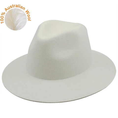 Classic Wool Felt Fedora Hat Wide Brim Adjustable Elegant Jazz Style Winter Autumn Warm Solid Color For Women Men