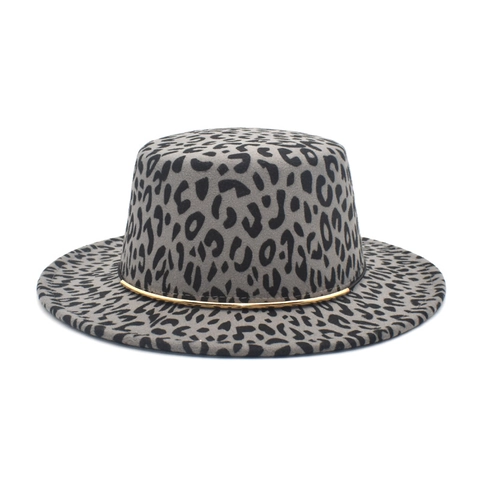 Cappello Boater In Feltro Di Lana Maculato Tesa Larga Retro Jazz Fedora Con Fascia In Metallo Dorato Per Uomo Donna