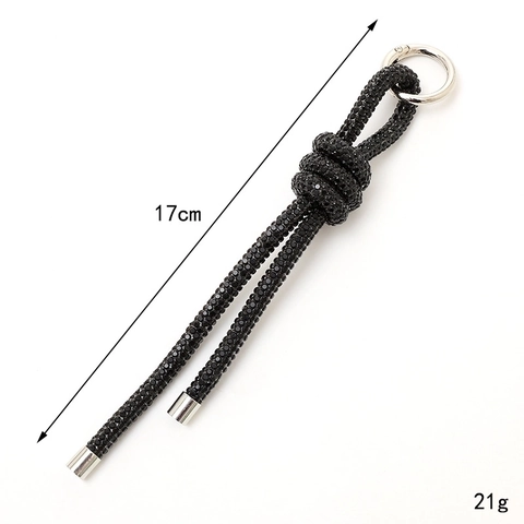 Luxury Rhinestone Knot Keychain For Women Car Key Ring Bag Charm DIY Sparkling Crystal Chain Pendant Accessories