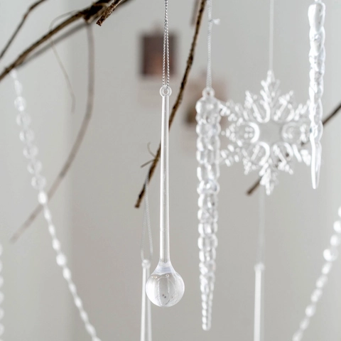 Décorations Suspendues Pour Arbre De Noël En Acrylique Transparent Cristal Glaçon Flocon De Neige Décor Fête De Vacances