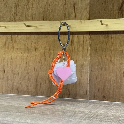 Mini Bag Keychain Woven Rope PU Leather Bag Charm Y2K Style For Women Cute Decorative Accessory With Metal Hook