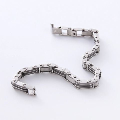 Pulsera De Estilo Mecánico Industrial Para Hombre Acero Inoxidable 304 Cadena Joyería Hip Hop Punk Plata Negro