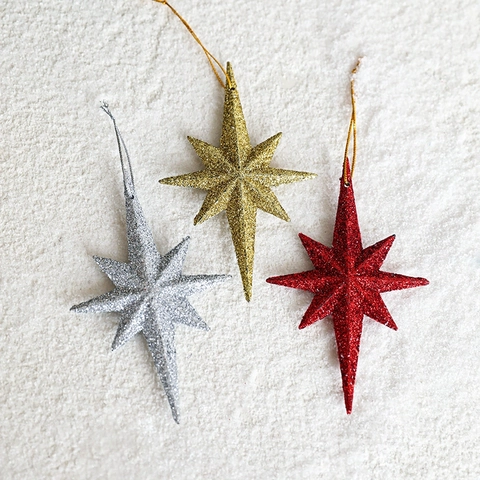 Ornamenti A Stella Di Natale Ciondoli A Stella Esplosiva A Otto Punte In Plastica Decorazione Sospesa Per Albero Di Festa