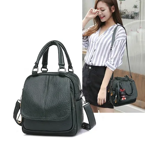 Mochila Multifuncional Para Mujer De Cuero PU Con Grano De Lichi Impermeable Bolso De Hombro De Mano Retro Informal