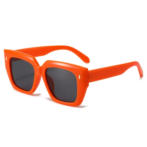 Gafas De Sol Cuadradas Oversize Montura PC Protección UV400 Decoración De Remaches Moda Retro Para Viajes Al Aire Libre Unisex