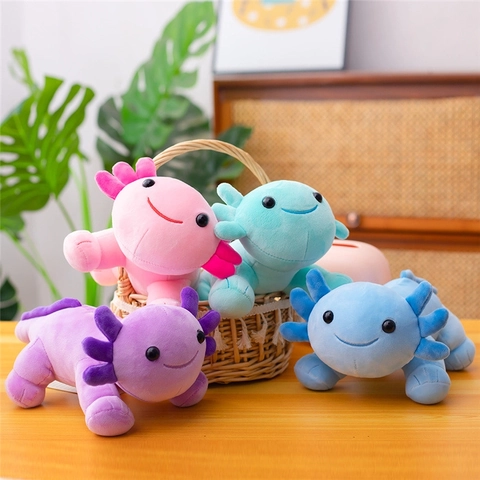Axolotl Plush Toy Soft Stuffed Animal Cartoon Salamander Doll Cute Throw Pillow Home Decor Gift