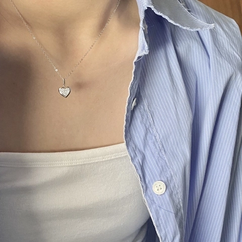 S925 Sterling Silver Heart Pendant Necklace 18K Gold Plated Rhinestone Pave Sweet Clavicle Chain Jewelry For Women Gift