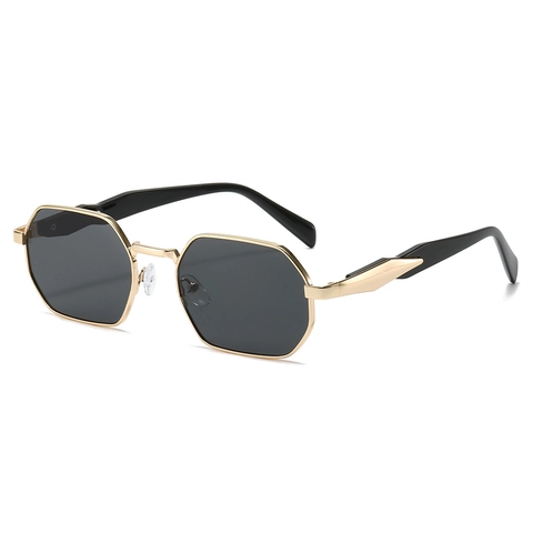 Occhiali Da Sole Retro Con Montatura In Metallo Poligonale Protezione UV400 Lenti PC Vintage Alla Moda Per Uomini Donne