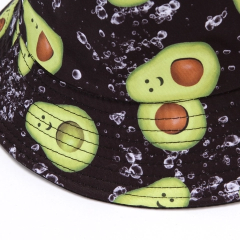 Unisex Reversible Bucket Hat Polyester Double Sided Sun Hat Cute Cartoon Printed Foldable Fisherman Hat For Outdoor Travel