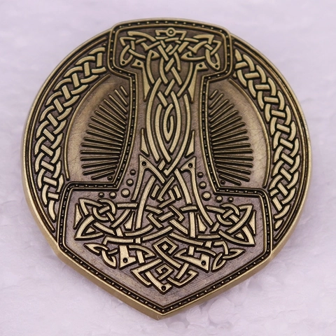 Spilla Martello Di Thor Mjolnir Runa Vichinga Lega Vintage Retrò Nodo Celtico Spilla Metallo Distintivo Gioiello