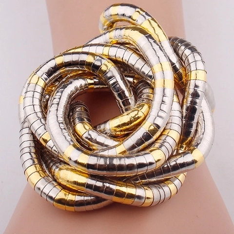 Collar Flexible De Hueso De Serpiente Aleación Plegable Espiral Envuelto Joyería De Moda Para Mujeres Hombres Fiesta