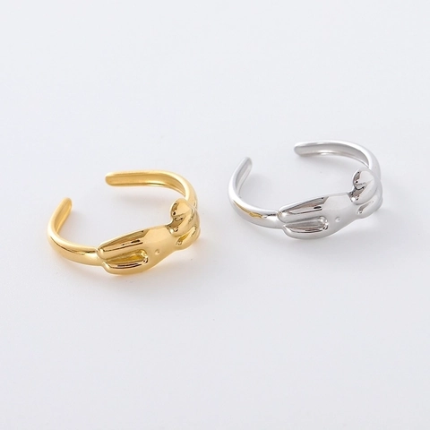 Anello Aperto Forma Umanoide Artistica Minimalista Acciaio Inossidabile Regolabile Stile Vintage Gioielli Per Donne