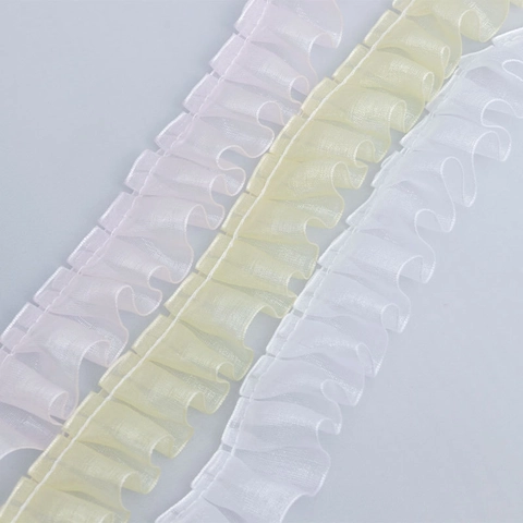 Ruffled Organza Lace Ribbon Pleated Gauze Trim For DIY Sewing Craft Apparel Wedding Dress Decoration Pet Accessory