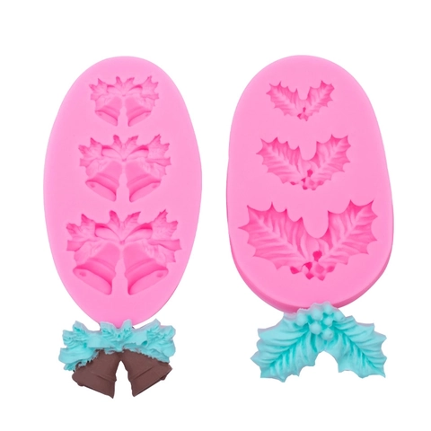 Moules En Silicone De Noël Père Noël Renne Flocon De Neige Cloche Forme D'Arbre Antiadhésif Fondant Chocolat Outils Déco